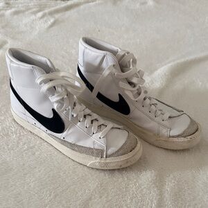Nike White and Black High-Top Sneakers